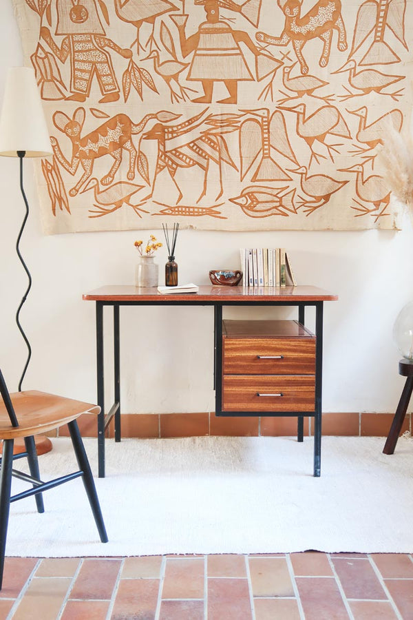 bureau vintage formica design bois pierre guariche moderniste années 60
