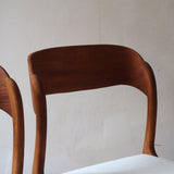 2 chaises Bémol Baumann bois moyen bouclette écru
