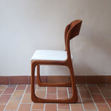 2 chaises Bémol Baumann bois moyen bouclette écru
