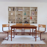 Chaises cantilever Randers Møbelfabrik en hêtre et métal rouge, design scandinave années 60