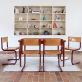 Chaises cantilever Randers Møbelfabrik en hêtre et métal rouge, design scandinave années 60