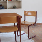 Chaises cantilever Randers Møbelfabrik en hêtre et métal rouge, design scandinave années 60