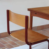 Chaises cantilever Randers Møbelfabrik en hêtre et métal rouge, design scandinave années 60