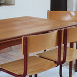 Chaises cantilever Randers Møbelfabrik en hêtre et métal rouge, design scandinave années 60