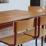 Chaises cantilever Randers Møbelfabrik en hêtre et métal rouge, design scandinave années 60