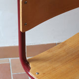 Chaises cantilever Randers Møbelfabrik en hêtre et métal rouge, design scandinave années 60