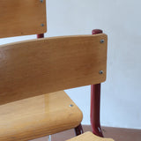Chaises cantilever Randers Møbelfabrik en hêtre et métal rouge, design scandinave années 60