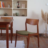 4 chaises erik buch P E Jorgensen Farso Stolefabrik roche bobois mid-century teck vert vintage danois danemark