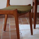 4 chaises erik buch P E Jorgensen Farso Stolefabrik roche bobois mid-century teck vert vintage danois danemark