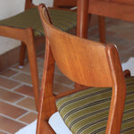 4 chaises erik buch P E Jorgensen Farso Stolefabrik roche bobois mid-century teck vert vintage danois danemark