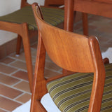 4 chaises erik buch P E Jorgensen Farso Stolefabrik roche bobois mid-century teck vert vintage danois danemark