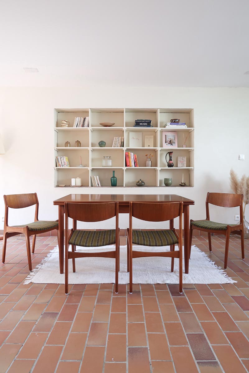 4 chaises erik buch P E Jorgensen Farso Stolefabrik roche bobois mid-century teck vert vintage danois danemark