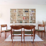 4 chaises erik buch P E Jorgensen Farso Stolefabrik roche bobois mid-century teck vert vintage danois danemark