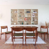 4 chaises erik buch P E Jorgensen Farso Stolefabrik roche bobois mid-century teck vert vintage danois danemark