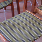 4 chaises erik buch P E Jorgensen Farso Stolefabrik roche bobois mid-century teck vert vintage danois danemark