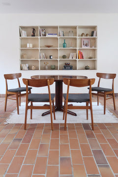 Quatre chaises danoises Farstrup en teck avec assise tapissée, design années 60