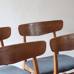Quatre chaises danoises Farstrup en teck avec assise tapissée, design années 60