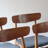Quatre chaises danoises Farstrup en teck avec assise tapissée, design années 60