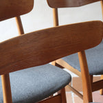 Quatre chaises danoises Farstrup en teck avec assise tapissée, design années 60