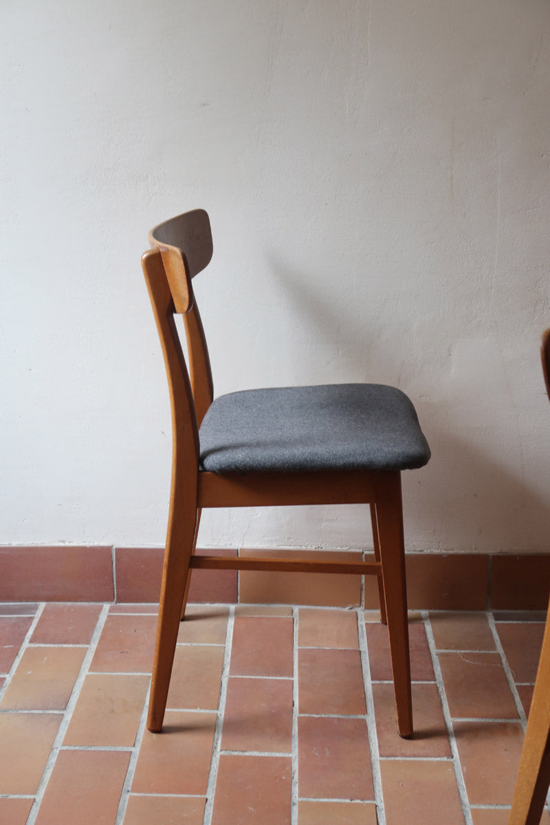 Quatre chaises danoises Farstrup en teck avec assise tapissée, design années 60