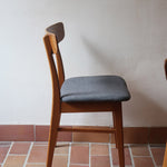 Quatre chaises danoises Farstrup en teck avec assise tapissée, design années 60