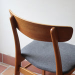 Quatre chaises danoises Farstrup en teck avec assise tapissée, design années 60