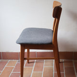 Quatre chaises danoises Farstrup en teck avec assise tapissée, design années 60