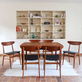 6 chaises scandinaves Farstrup en teck – skaï noir années 60 (plusieurs dispos)