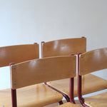 Chaises cantilever Randers Møbelfabrik en hêtre et métal rouge, design scandinave années 60