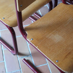 Chaises cantilever Randers Møbelfabrik en hêtre et métal rouge, design scandinave années 60