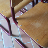Chaises cantilever Randers Møbelfabrik en hêtre et métal rouge, design scandinave années 60