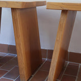 Gueridon en chêne massif — années 60 (2 dispos)