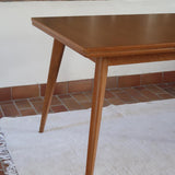 Table à manger scandinave extensible en placage de chêne — années 60