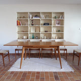 Table à manger scandinave extensible en placage de chêne — années 60