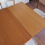 Table à manger scandinave extensible en placage de chêne — années 60