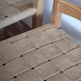 Série de 4 chaises rustiques en bois et assise paillée — années 60