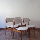 4 chaises scandinaves Erik Buch édités par O.D. Møbler — années 60