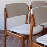 4 chaises scandinaves Erik Buch édités par O.D. Møbler — années 60