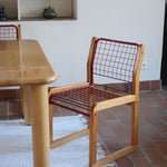 Quatre chaises Sälen par Knut Hagberg pour IKEA, structure en pin massif et treillis métallique laqué, design scandinave des années 1980.