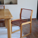 Quatre chaises Sälen par Knut Hagberg pour IKEA, structure en pin massif et treillis métallique laqué, design scandinave des années 1980.