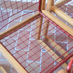 Quatre chaises Sälen par Knut Hagberg pour IKEA, structure en pin massif et treillis métallique laqué, design scandinave des années 1980.