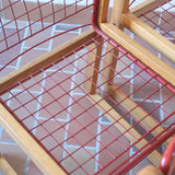 Quatre chaises Sälen par Knut Hagberg pour IKEA, structure en pin massif et treillis métallique laqué, design scandinave des années 1980.