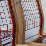 Quatre chaises Sälen par Knut Hagberg pour IKEA, structure en pin massif et treillis métallique laqué, design scandinave des années 1980.