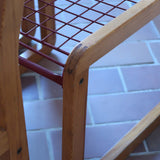 Quatre chaises Sälen par Knut Hagberg pour IKEA, structure en pin massif et treillis métallique laqué, design scandinave des années 1980.