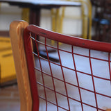 Quatre chaises Sälen par Knut Hagberg pour IKEA, structure en pin massif et treillis métallique laqué, design scandinave des années 1980.