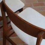 Quatre chaises SAX fabriquées au Danemark, structure en teck massif avec assises retapissées, design danois des années 1960.