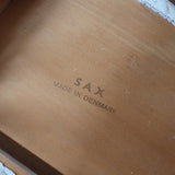 Quatre chaises SAX fabriquées au Danemark, structure en teck massif avec assises retapissées, design danois des années 1960.