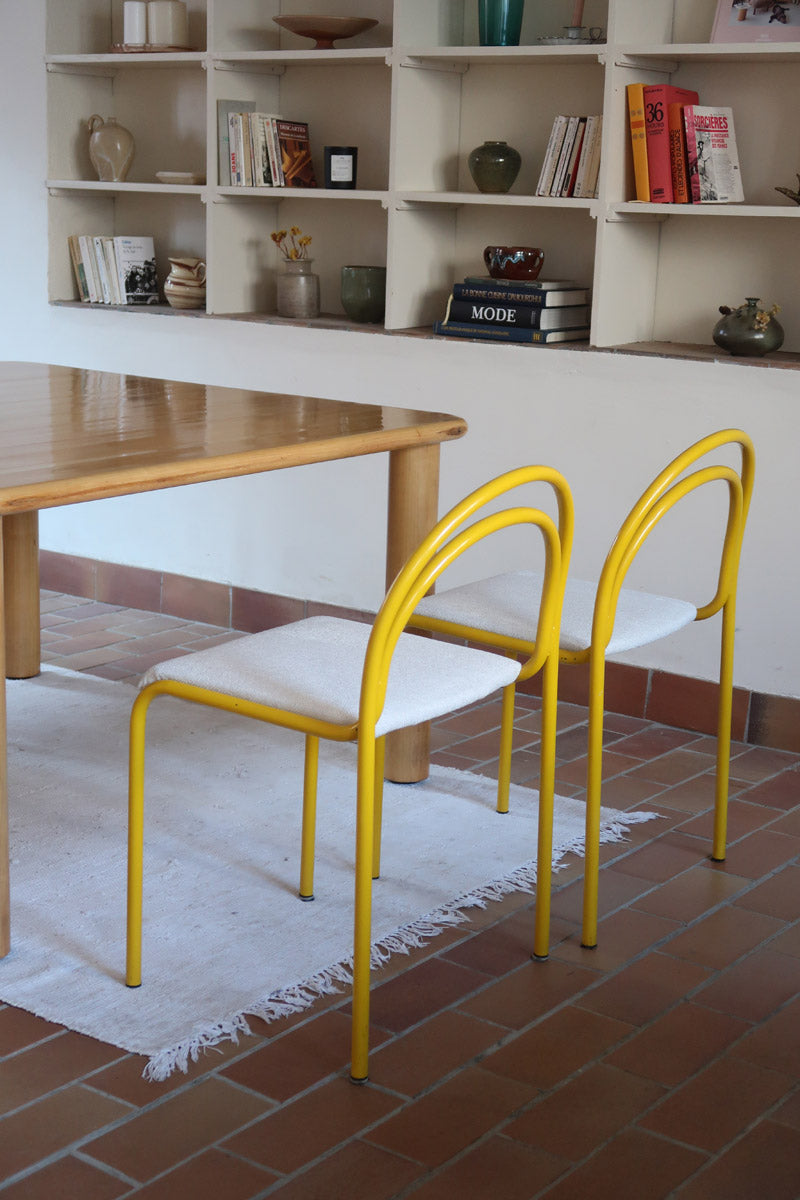 6-chaises-italiennes-tube-acier-laque-jaune-design-annees-90