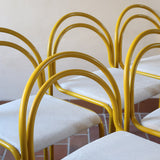 6-chaises-italiennes-tube-acier-laque-jaune-design-annees-90