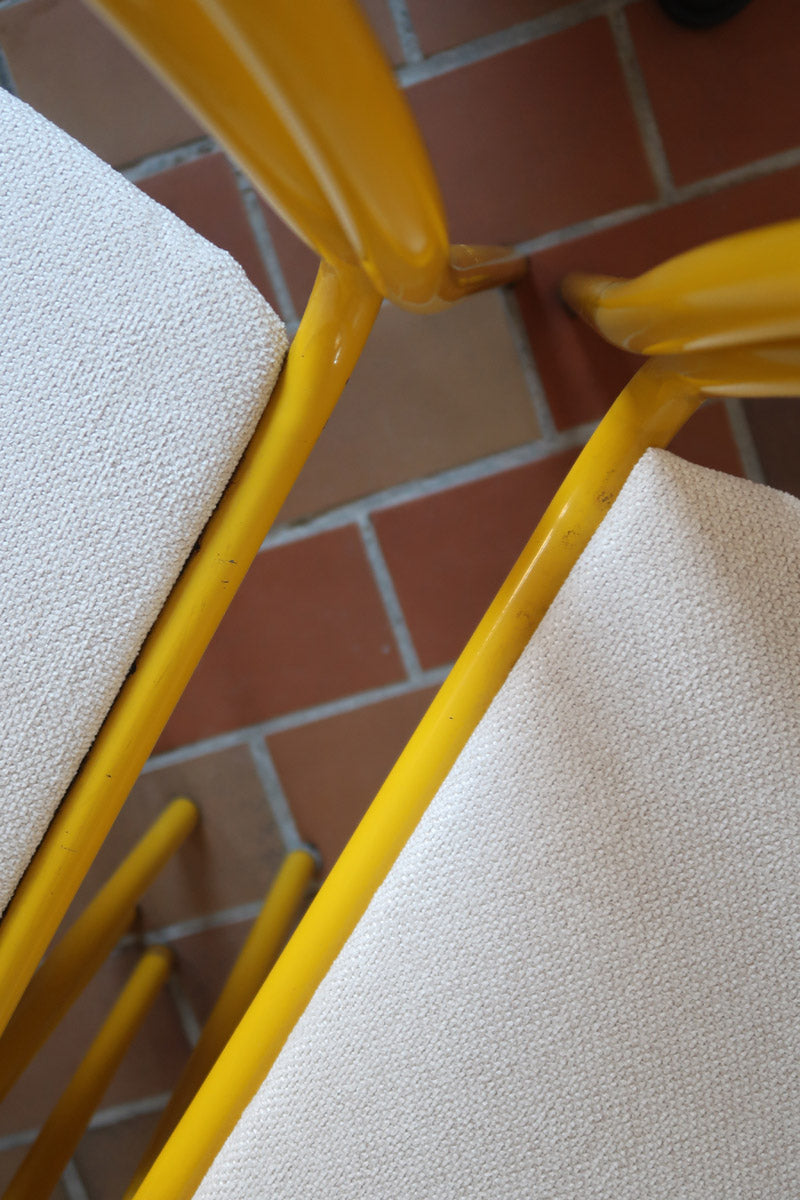 6-chaises-italiennes-tube-acier-laque-jaune-design-annees-90